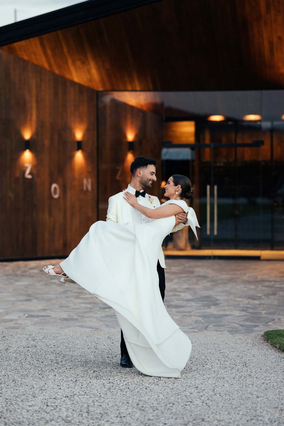 Zonzo Weddings Stables Entrance Couple